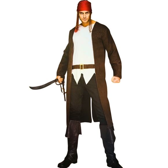 Ahoy Matey Seafaring Pirate Men's Costume Halloween Cosplay Costumes Scary Party - Picture 2 of 7